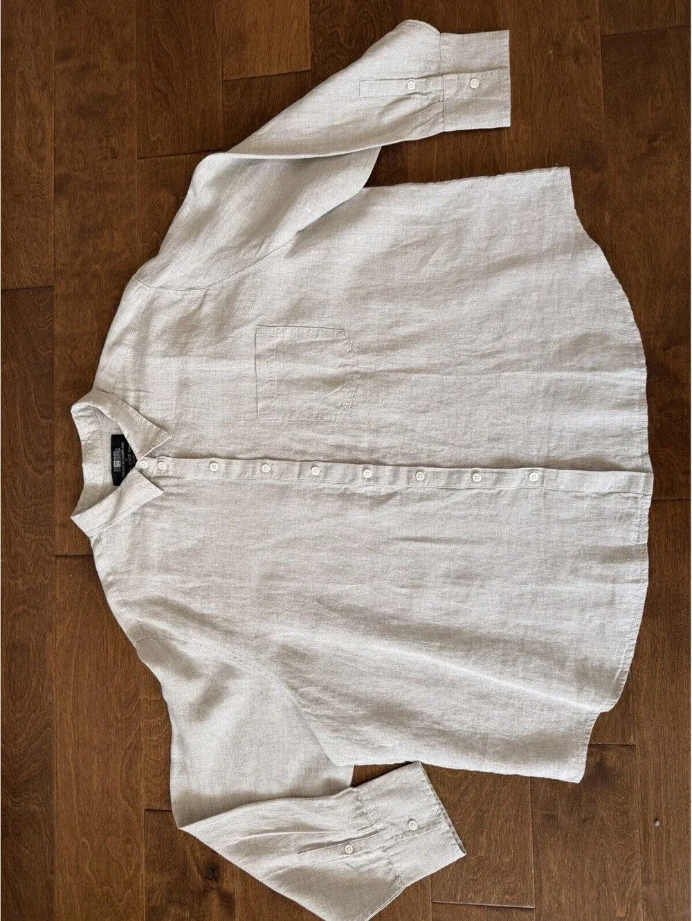 NWT J.Crew Baird McNutt Irish Linen Slim Fit Women's Shirt Size 24 Beige/Flax